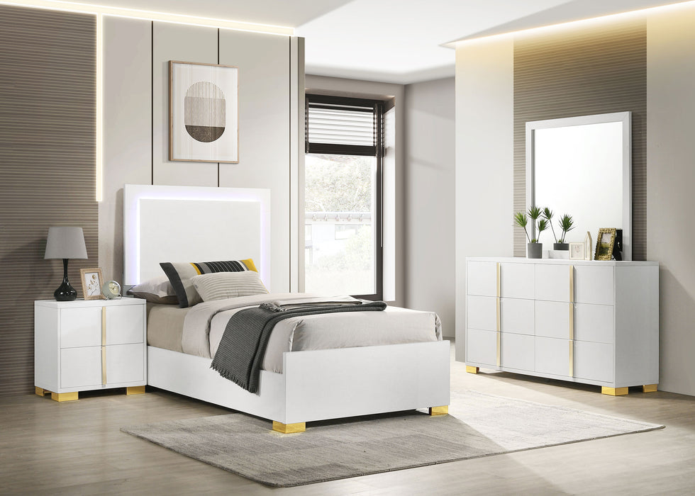 Marceline Bedroom Sets White & Black 4 & 5 Piece