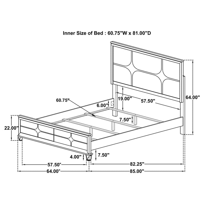 Olivia Panel Bed with LED Lighting