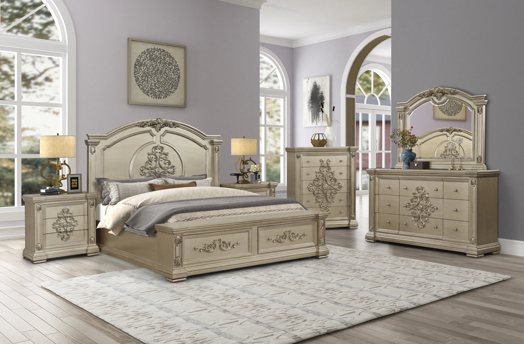 Alicia Transitional Style Dresser in Beige finish Wood