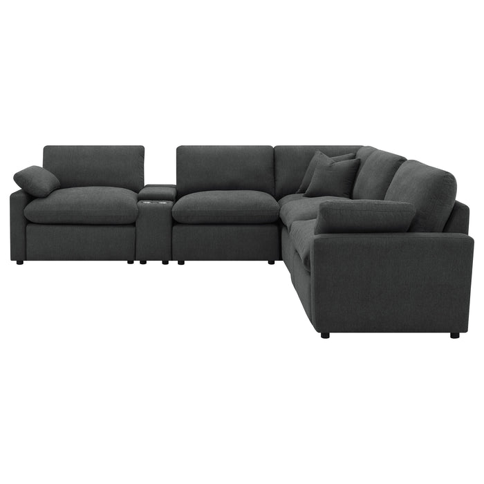 Collins Black & White Reclining Sectional