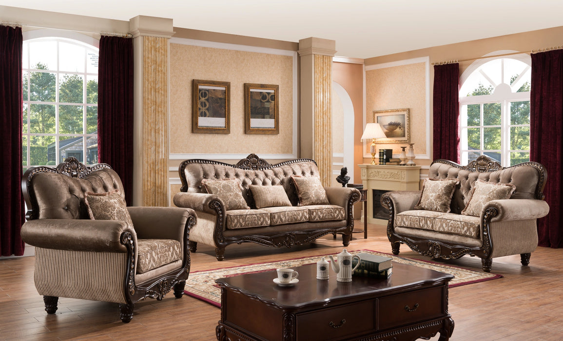 Giana Traditional Style Sofa in Cherry finish Wood