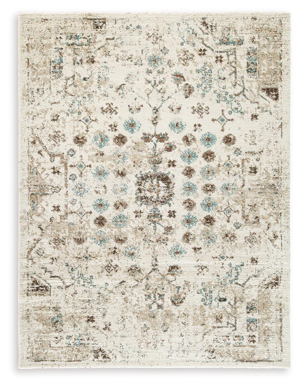 Ivory/Brown/Teal
