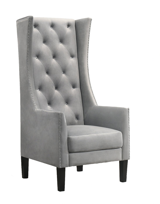 Hollywood Transitional Style Silver Accent Chair